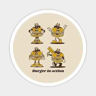 Burger in action Magnet